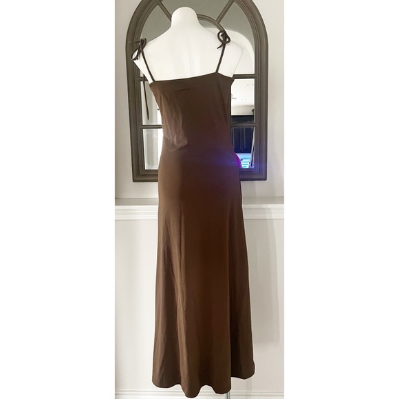 By Malene Birger Catania Tie Strap Midi Dress in Brown, Size L New w/Tag - Picture 5 of 7